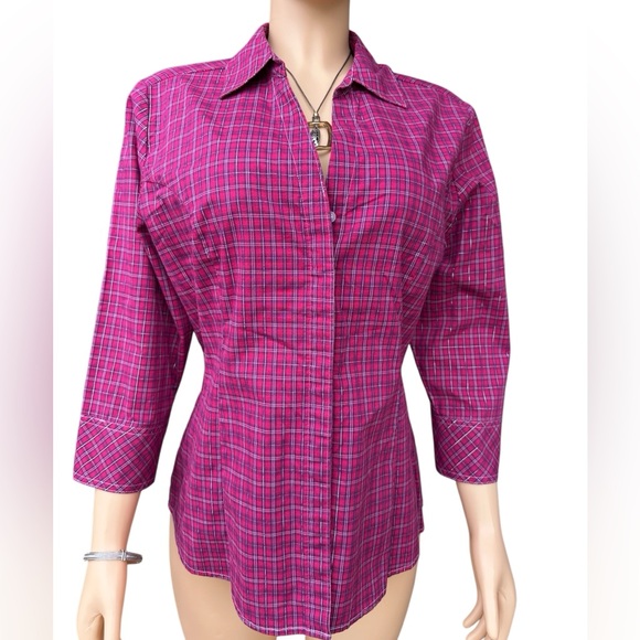 Lee Riders Pink and Purple Plaid Western Style Shirt - Picture 1 of 12